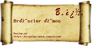 Brüszler Ámos névjegykártya